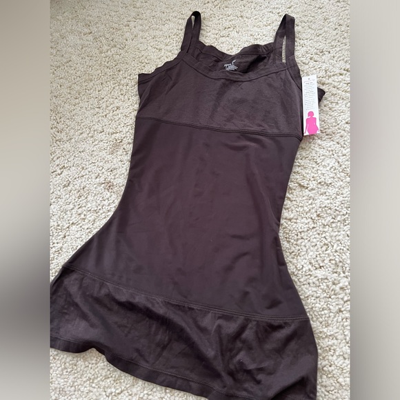 New Yummie tummie shapewear tank top shirt brown cami compression Small long - Picture 2 of 4